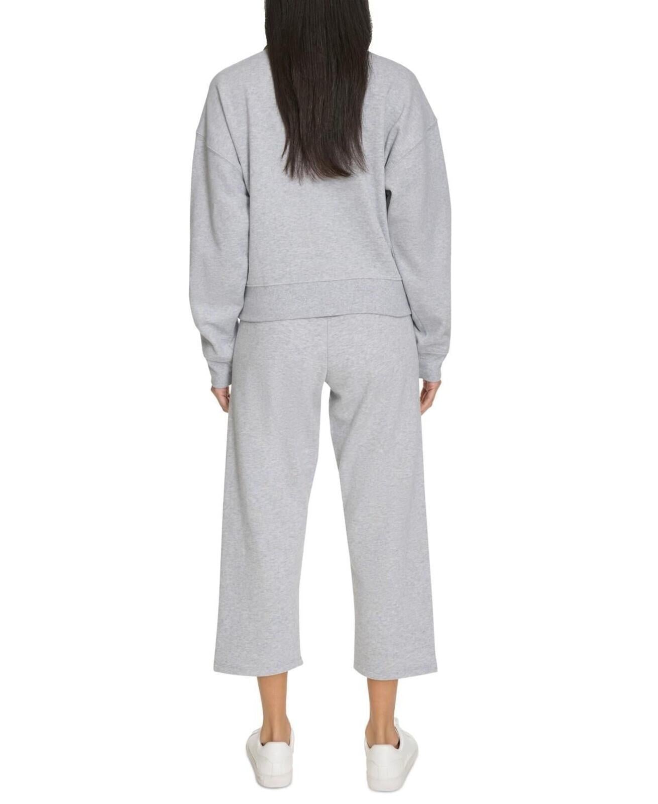 Calvin Klein Women's Cropped Drawstring-Waist Pants - Pearl Grey Heather