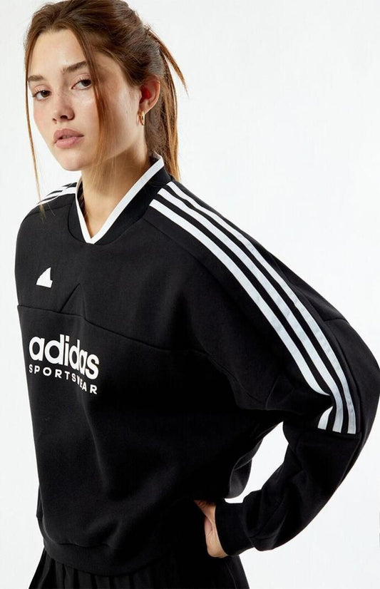 Adidas Women's Tiro Cut 3-Stripes Fleece Sweatshirt - Black
