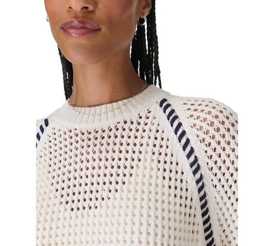 Sweaty Betty Knitted Whipstitch Pull Over Sweater - Ivory