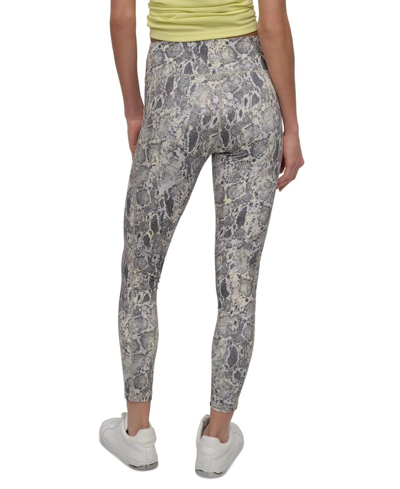 Dkny Sport Women's Printed High-Waist 7/8 Tights - Mystic Python Vintage Khaki
