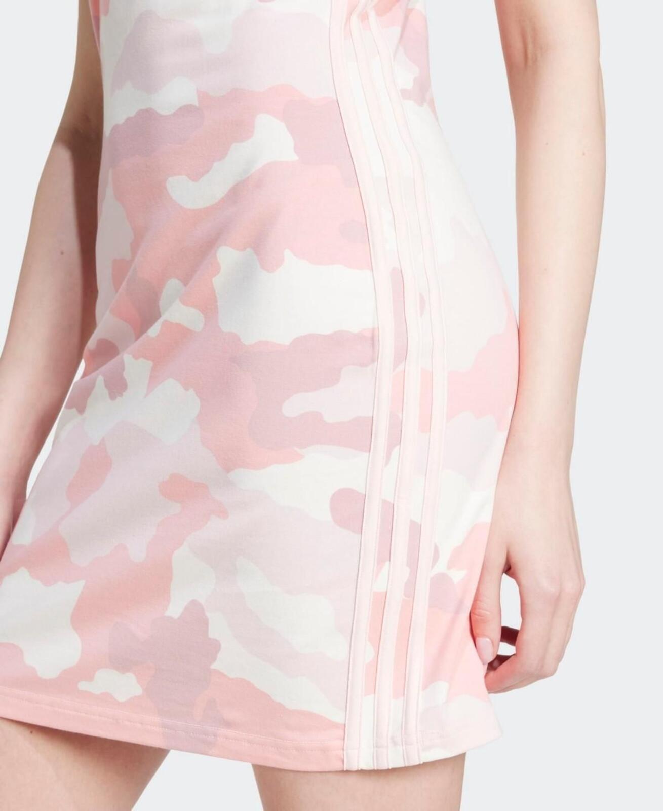 Adidas Women's Essentials 3-Stripes Camo Print Tank Dress - Sandy Pink - XL