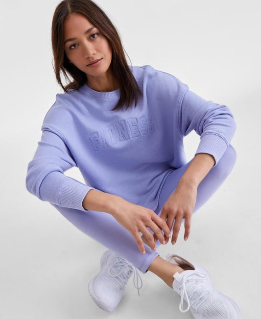 ID Ideology Women's Fitness Crewneck Knit Sweatshirt - Thistle Down