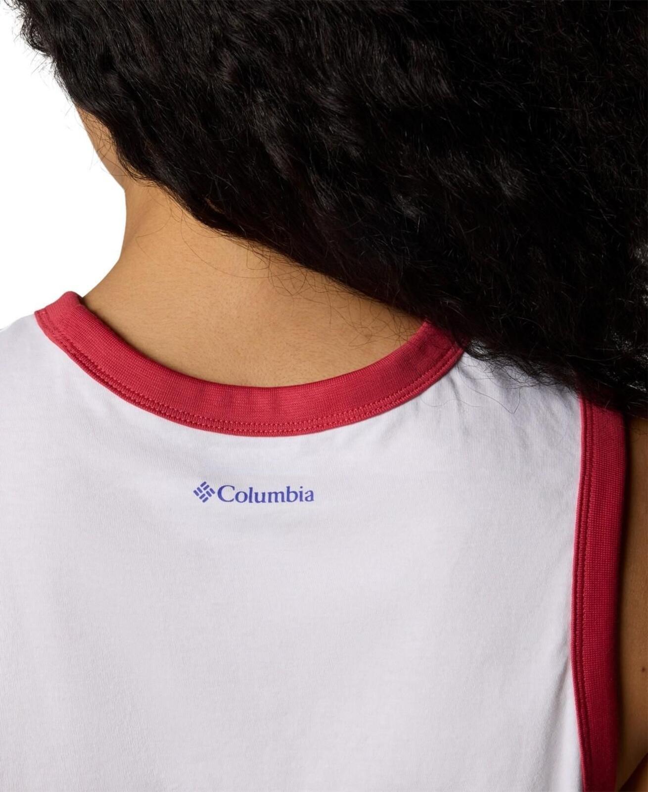 Columbia Women's Rolling Bend Graphic Ringer Tank Top - White, Elevated Patriot