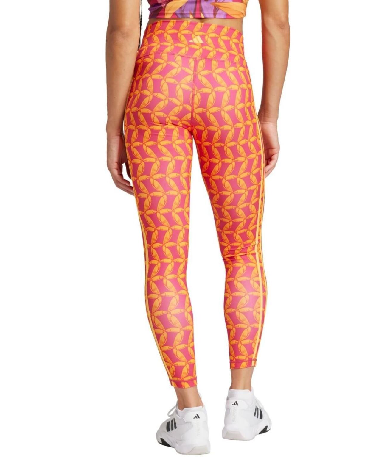 Adidas Women's X Farm Rio 7/8 Training Leggings - Bright Orange/Bold Pink