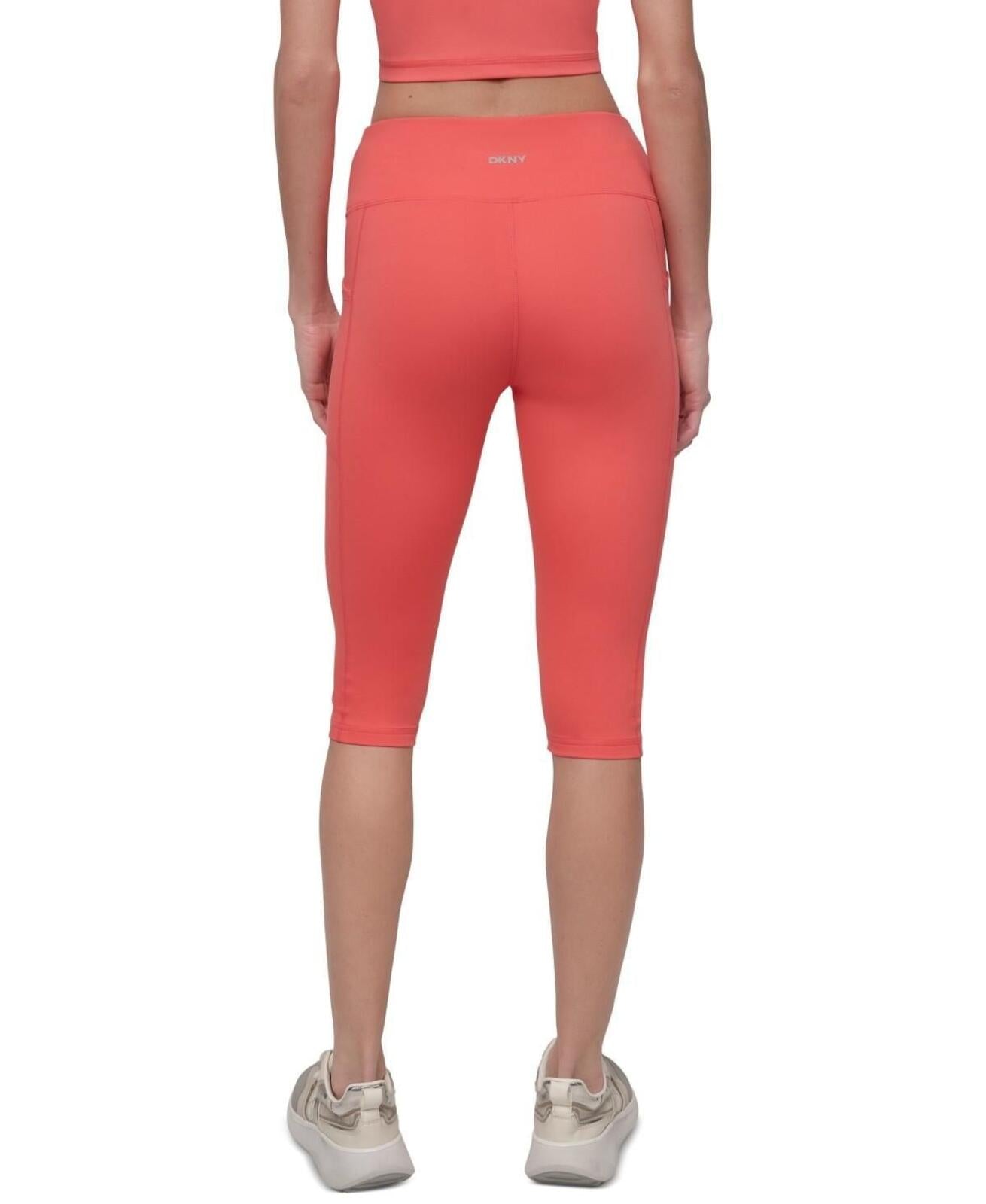 Dkny Sport Women's Balance Compression High-Waist Capri Pants - Coral Crush