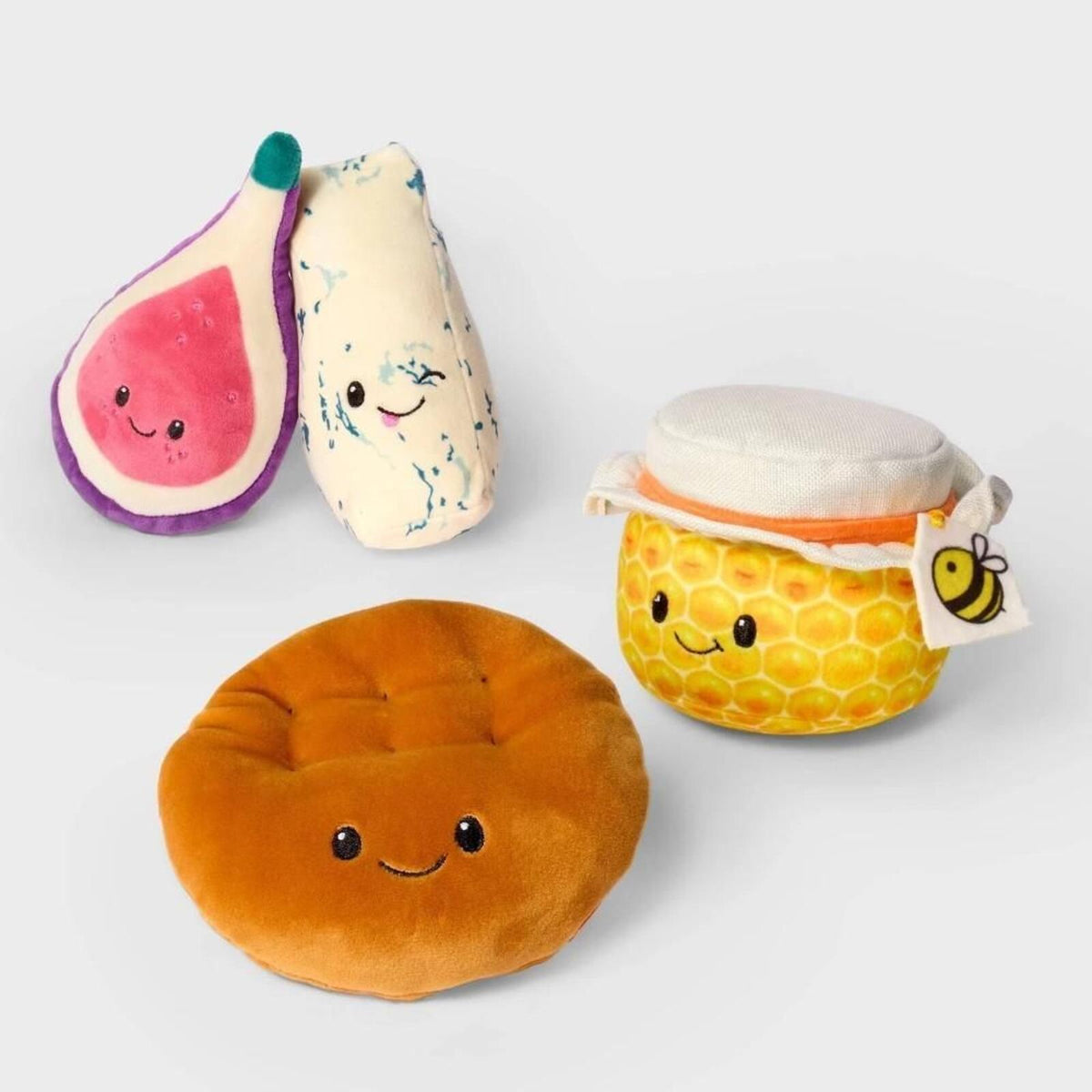 Gigglescape - Charcuterie Box Set - Blue Cheese, Honey, Round Cracker 4pc Plush