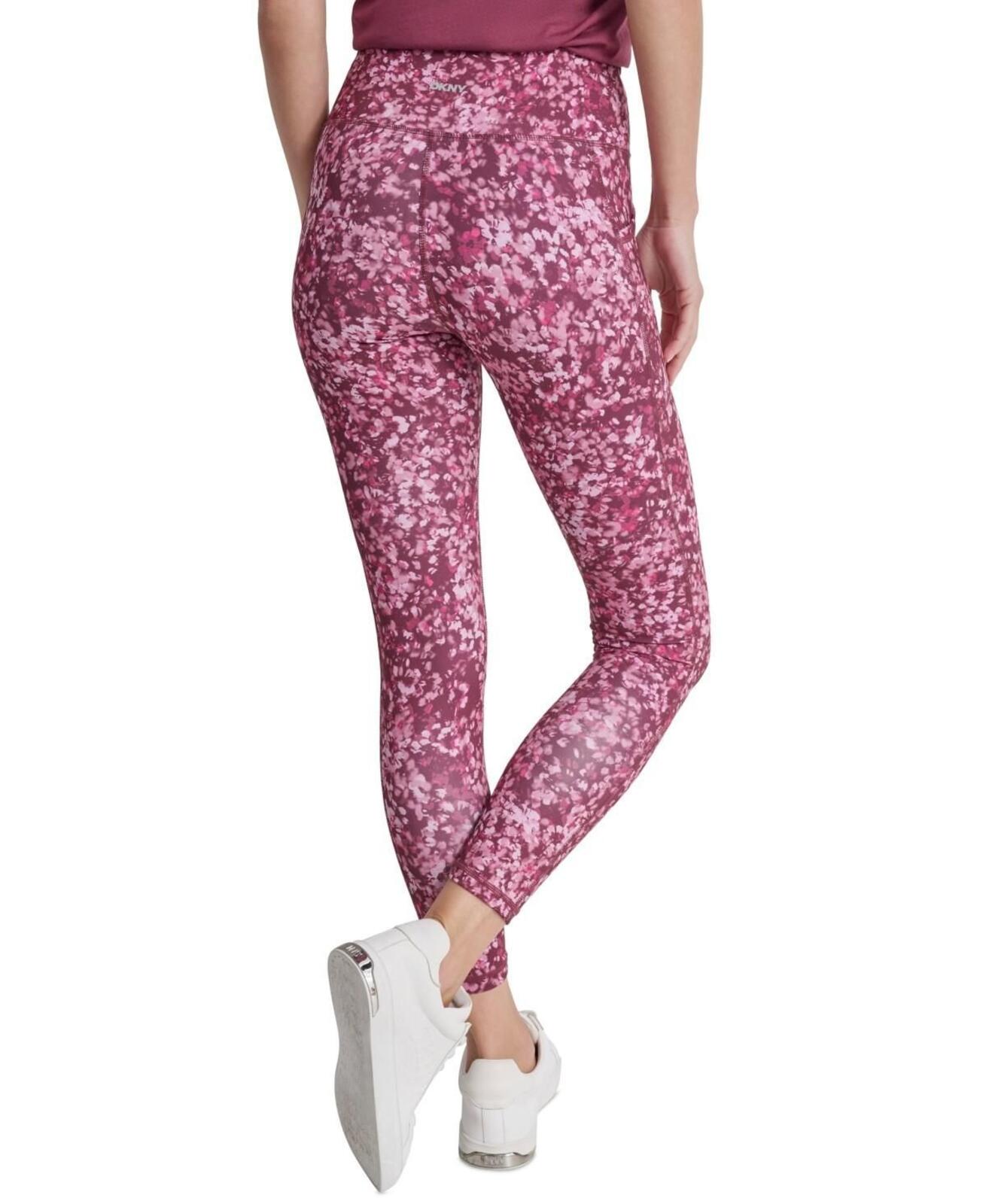 Dkny Sport Women's High-Rise Printed 7/8 Leggings - Burgundy Floral