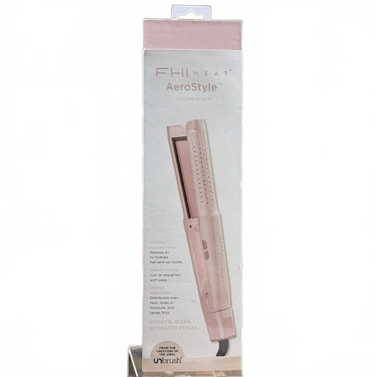 FHI Heat AeroStyle Ultimate Styling Flat Iron - Light Pink - 1"x1": Ceramic, Tourmaline, All Hair Types, 4 Heat Settings