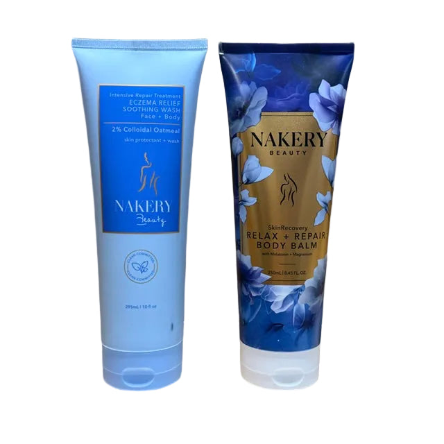 2pc Bundle - Nakery SkinRecovery Relax + Repair Body Balm and Intensive Repair Wash - New - Full Size