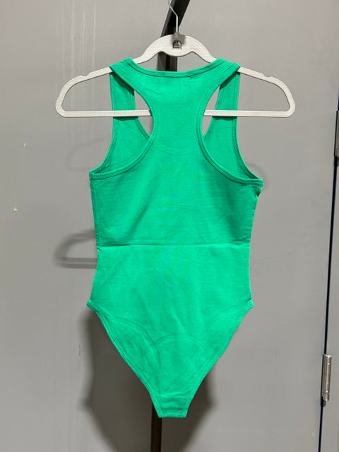 Zenana Racerback Tank Bodysuit - Kelly Green - #4455BA