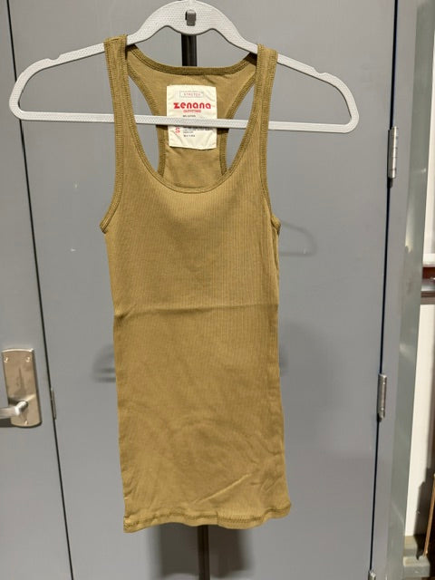 Zenana Racerback Tank Long, Olive Green T-1159AB