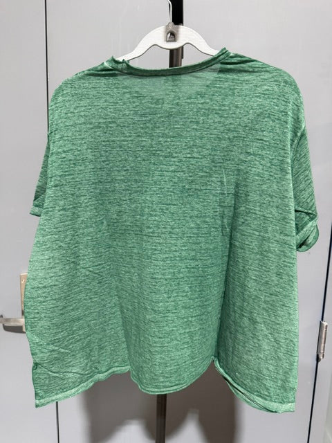 Zenana Cropped Short Sleeve, Dark Green CTW-3144