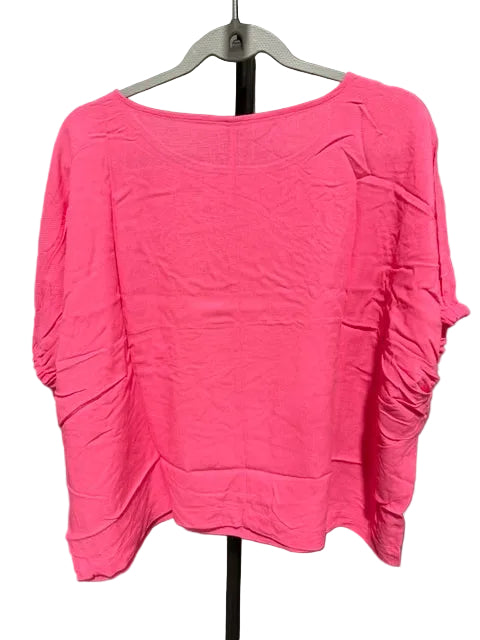 Zenana Dolman Sleeve Ruched Blouse Oversized Fuchsia QT-7294D4