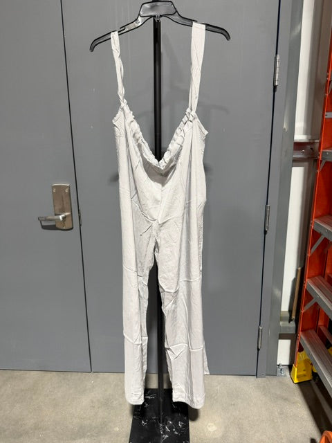 Zenana Light Grey Tie Back Suspender Jumpsuit QP-7172Y