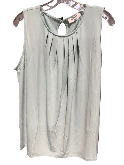 Zenana Plus Hi-Low Sleeveless Top - Light Sage #IT-2310