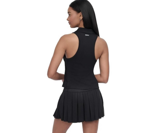 DKNY Sport Women's Court Racerback Polo Tank Top - Black - XS