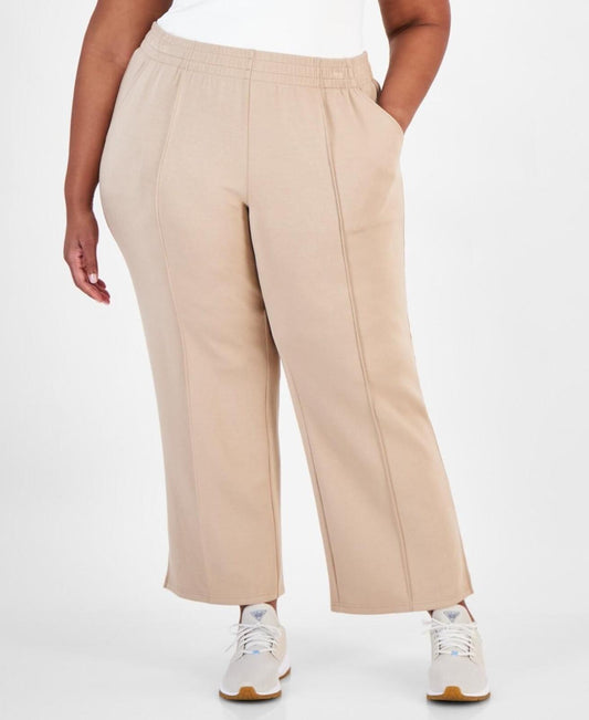 ID Ideology Plus Size High Rise Wide Leg Sweatpants - Organic Sand