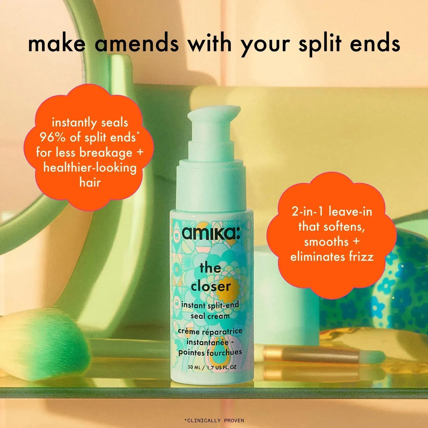 Amika The Closer Instant Split-End Seal Cream - 1.7 oz Full Size