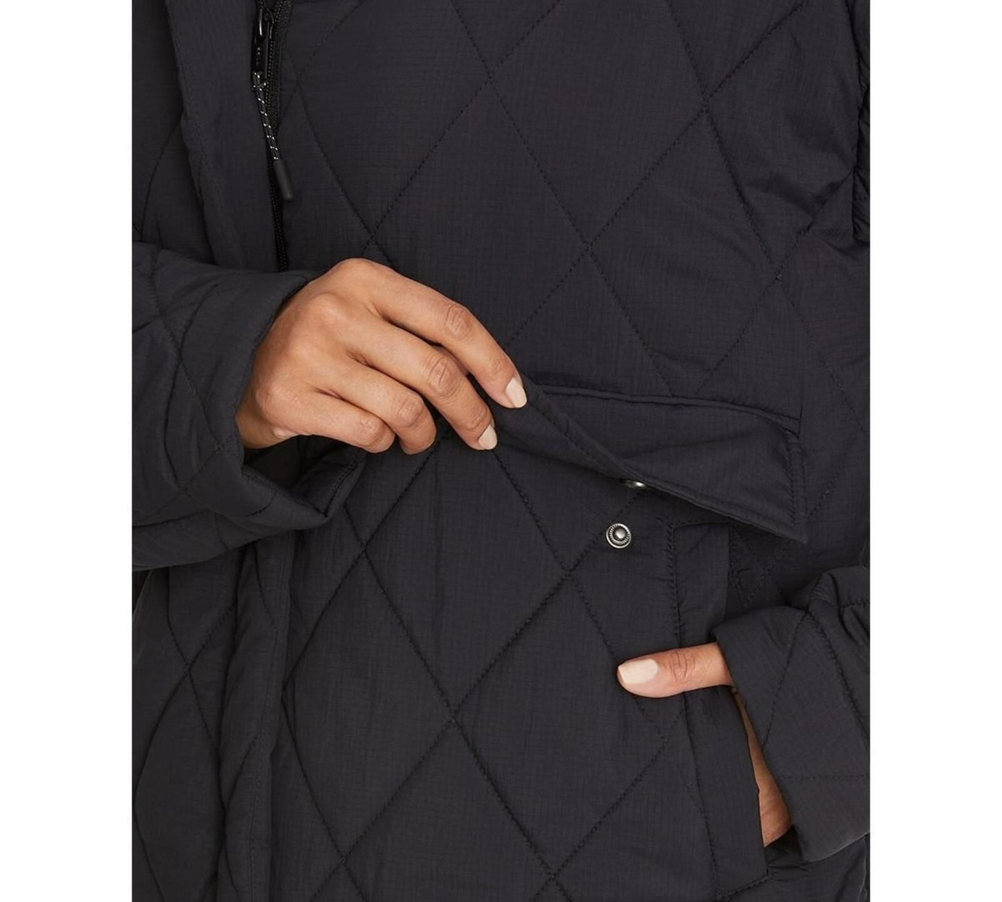 Bass Outdoor Women's High-Low Quilted Outdoor Puffer - Black Beauty