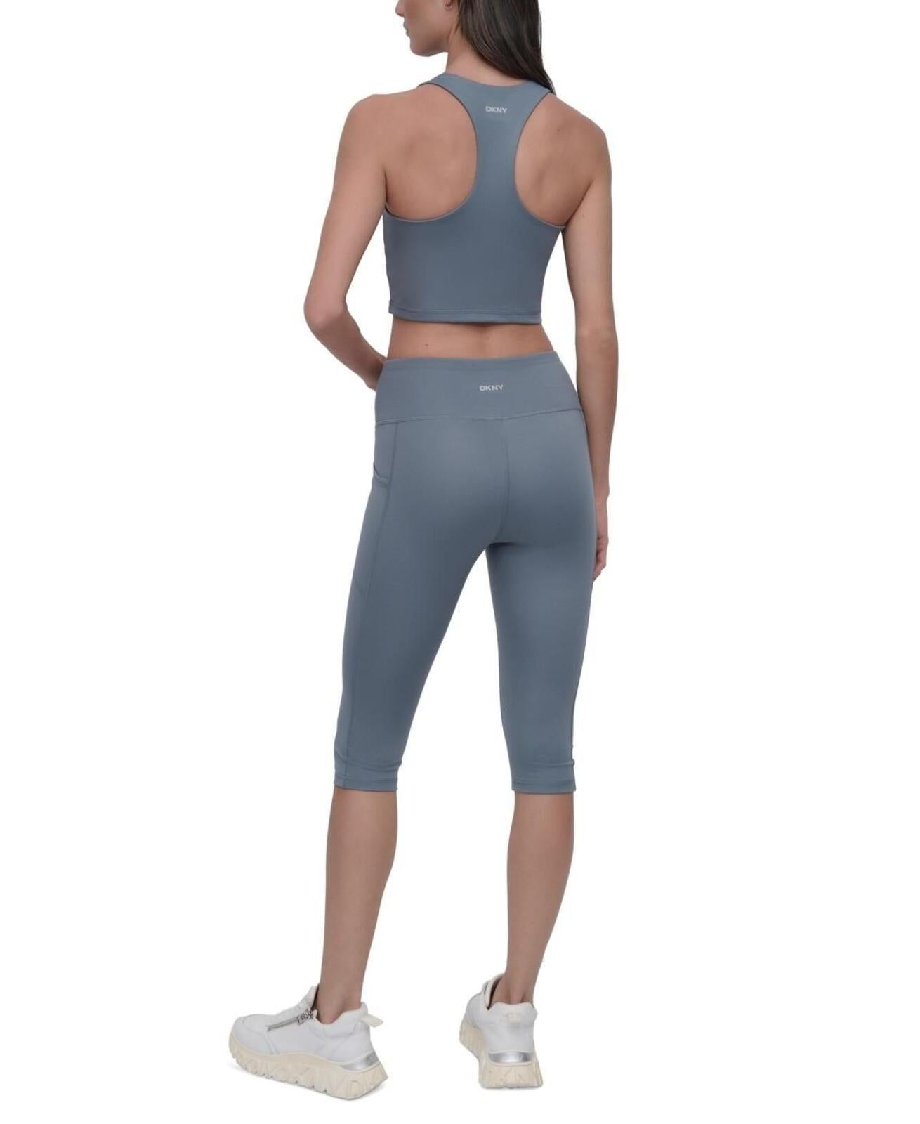 DKNY Sport Womens Capri Leggings Pant, Ash Blue - M