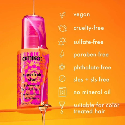 Amika Superfruit Star Lightweight Hair Styling Oil - 1.7oz Full Size