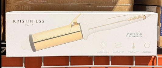 Kristin Ess Titanium Curling Iron for Big Blowout Waves - 2": Electric, 4 Heat Settings, Maximum Temperature 425°F