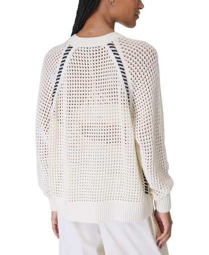 Sweaty Betty Knitted Whipstitch Pull Over Sweater - Ivory