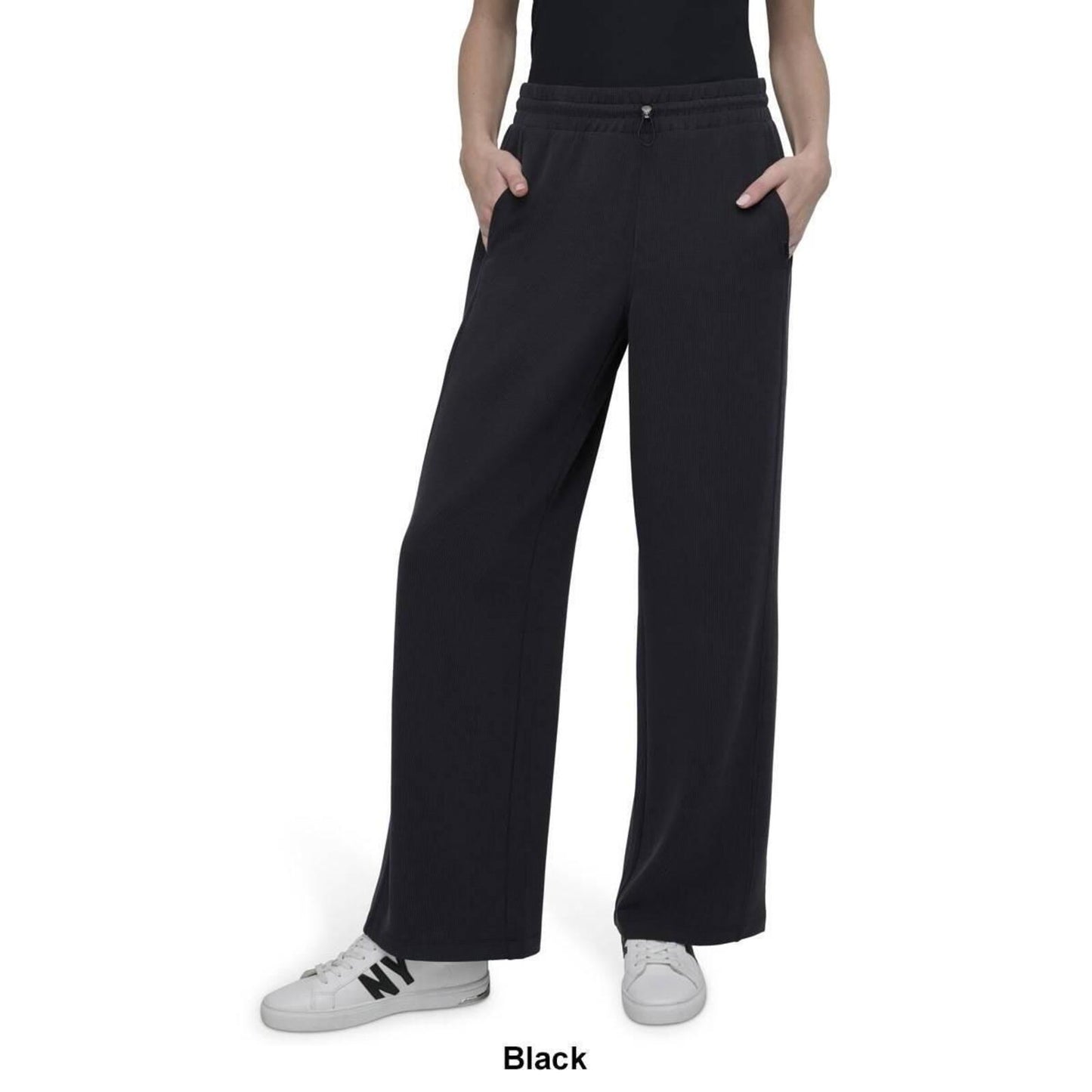 Dkny Sport Women's Highline Ribbed Wide-Leg Pants - Turbulence