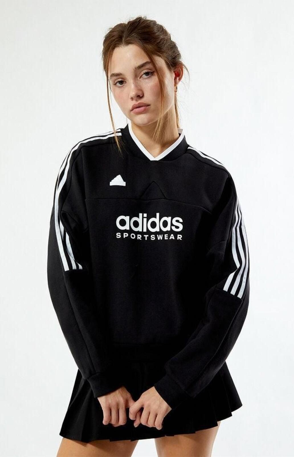 Adidas Women's Tiro Cut 3-Stripes Fleece Sweatshirt - Black
