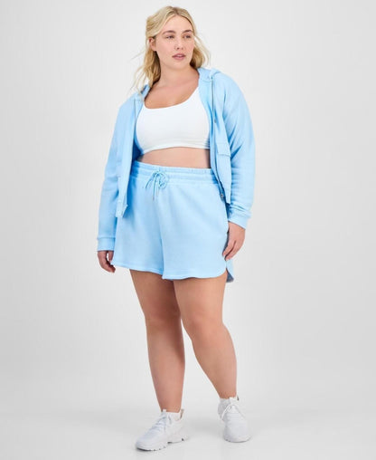 ID Ideology Plus Size Solid-Color Knit Pull-on Shorts - Silent Breeze
