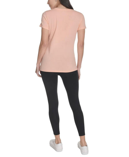 Calvin Klein Performance Women's Logo T-Shirt - Peach Nectar / White