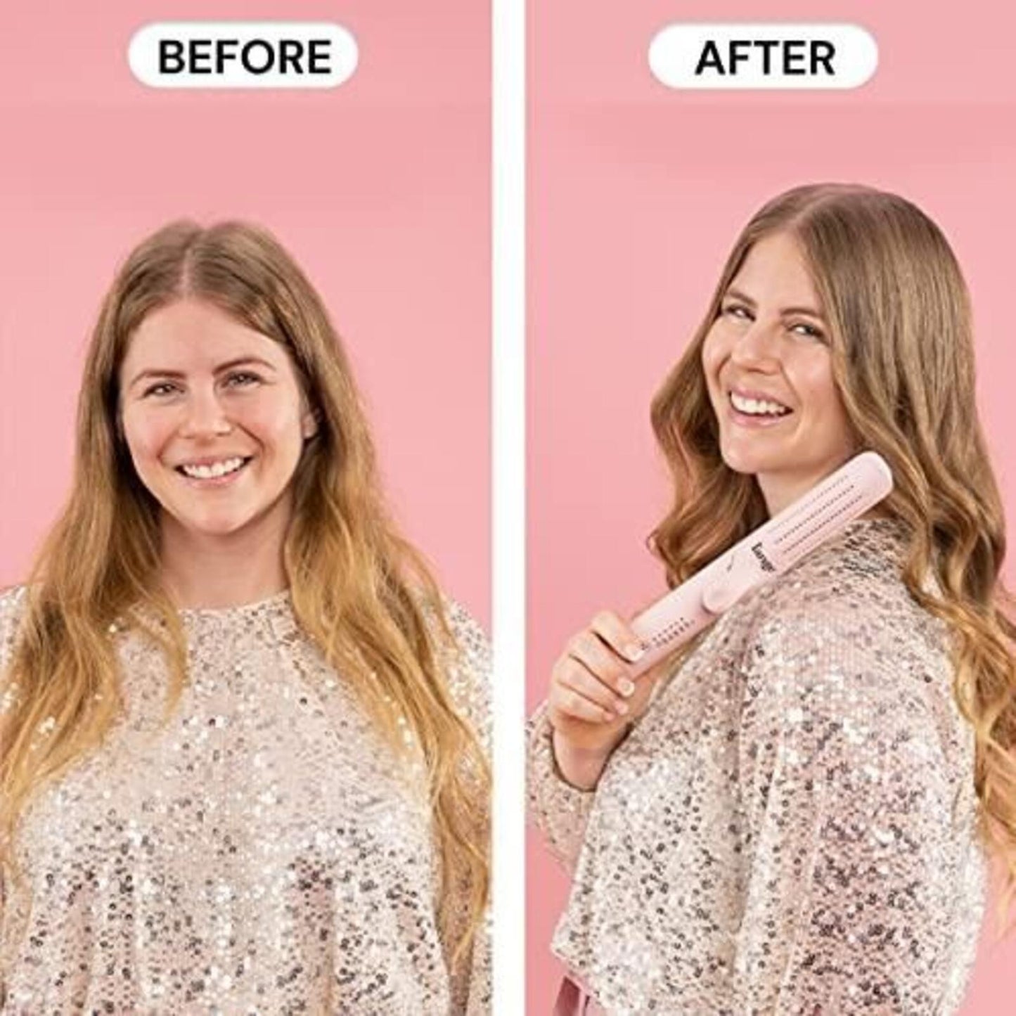 L'ange Hair Le Duo Airflow Styler: Hair Styling, Straightening, Curling, All Hair Types, 5 Heat Settings, Plastic
