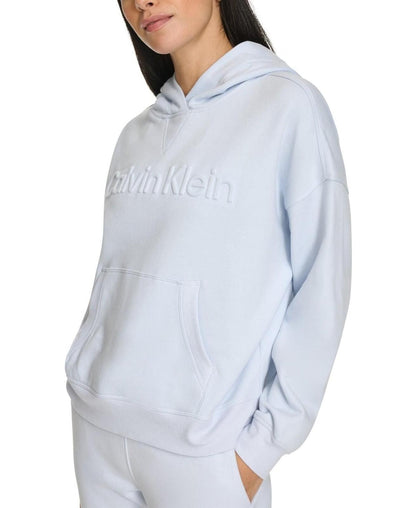 Calvin Klein Women's Fleece Embossed Logo Pullover Hoodie - Spray