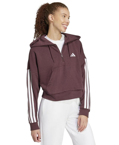 Adidas Women's the Essentials Relaxed Hooded Track Jacket - Auror Ruby