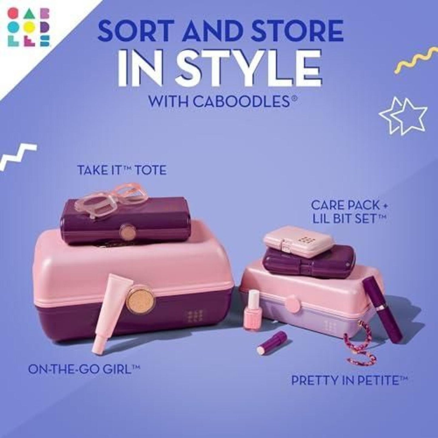 Caboodles on-the-Go Girl Storage - Lilac Over Cobalt Blue
