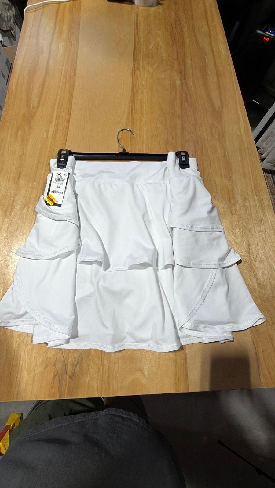 ID Ideology Plus Size Flounced Active Skort - Bright White