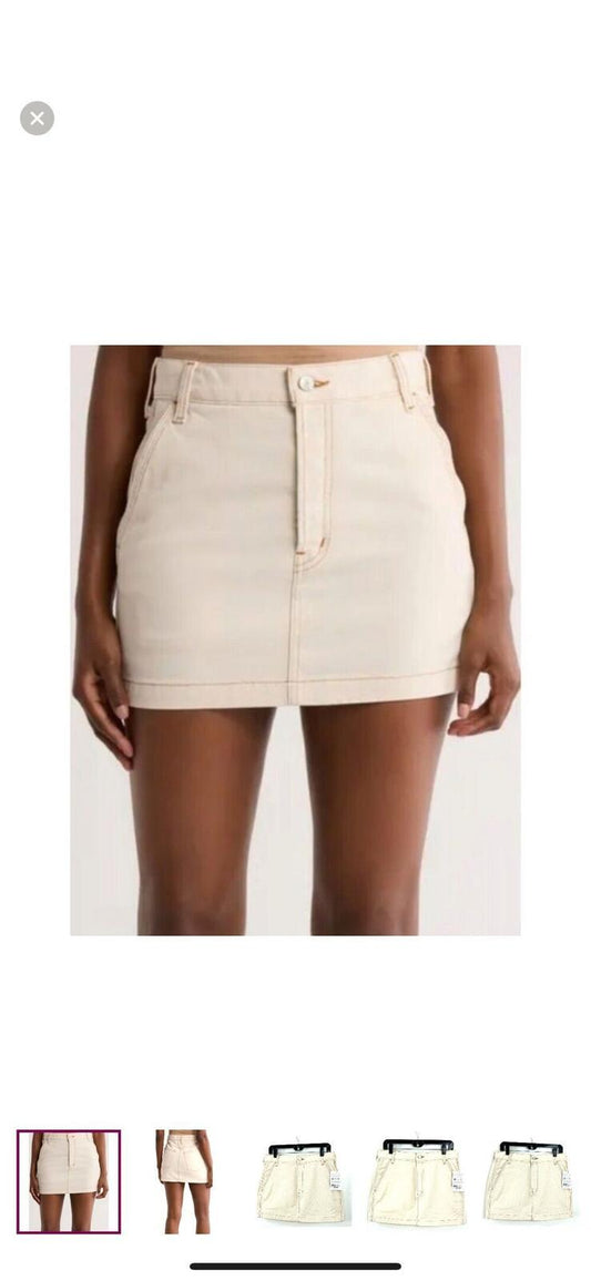 Etica Denim Skirt - Cream - Size 27 - NWT