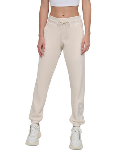 Dkny Sport Women's Embroidered-Logo Joggers - Eggnog/ Ivory