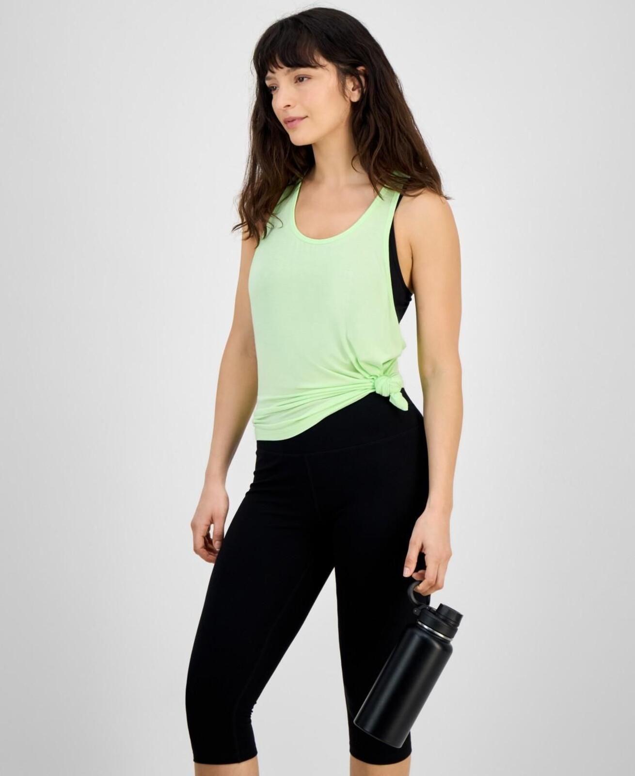 ID Ideology Women's Scoop-Neck Long Racerback Tank Top - Arctic Lime
