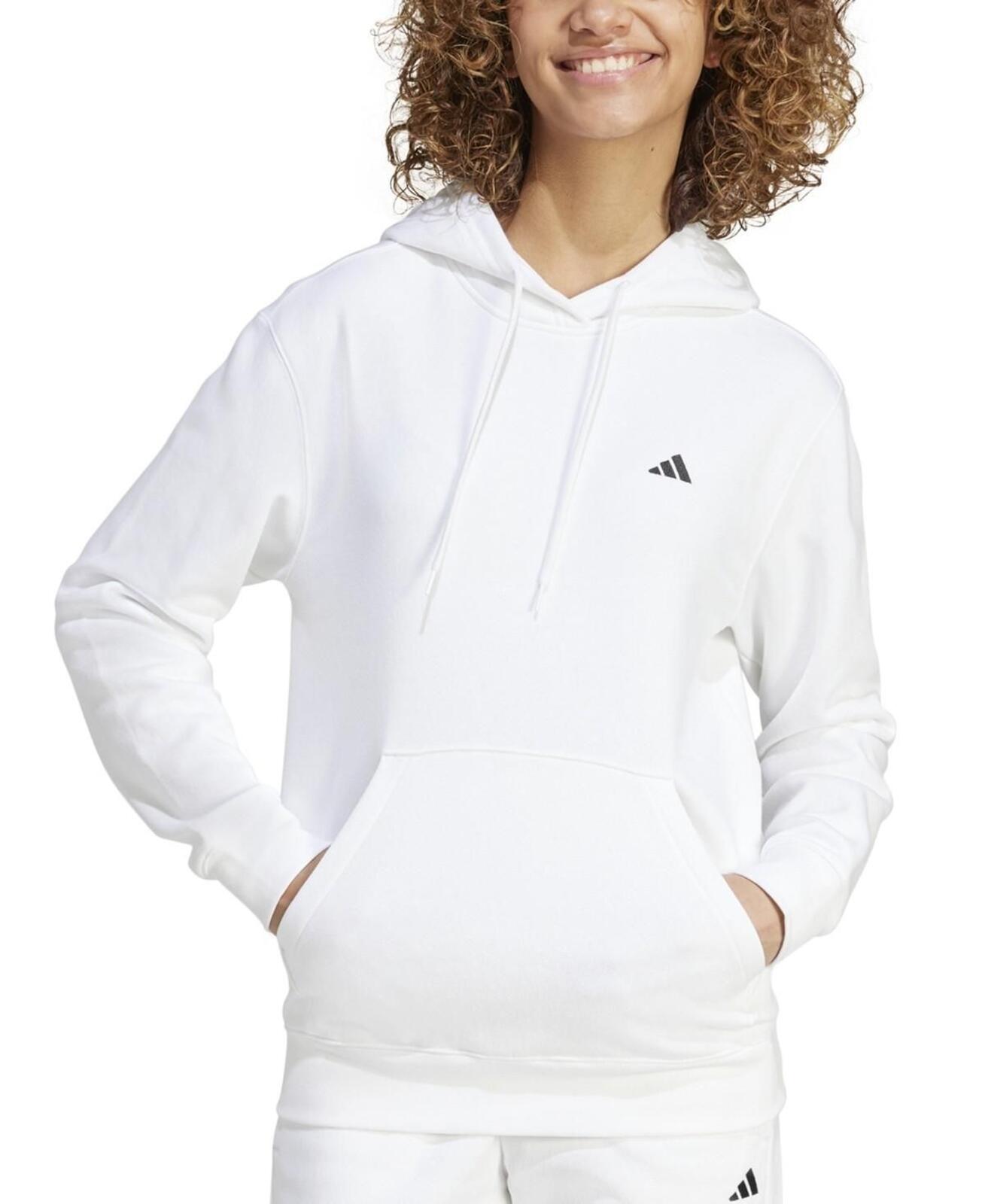 Adidas Women's Logo Feel Cozy Fleece Hoodie - White - XS