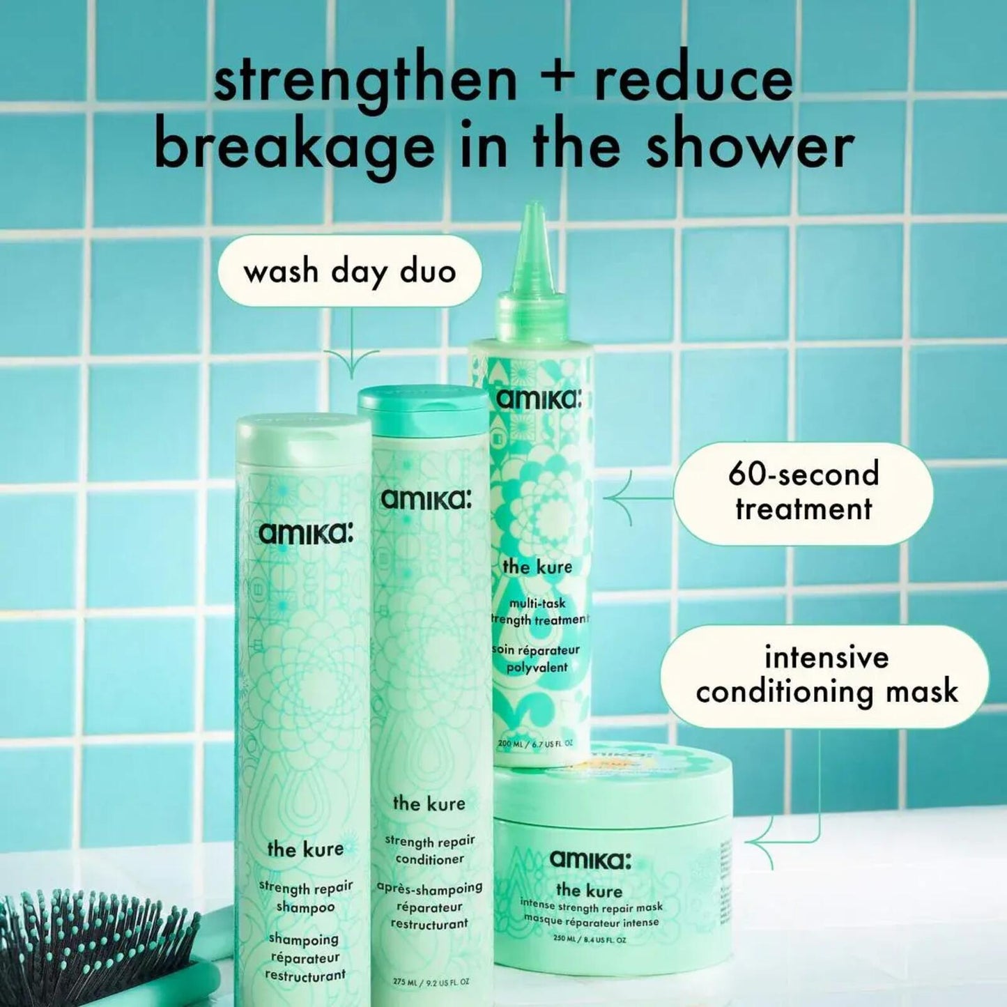 Amika The Kure Strength Repair Shampoo - 9.2oz