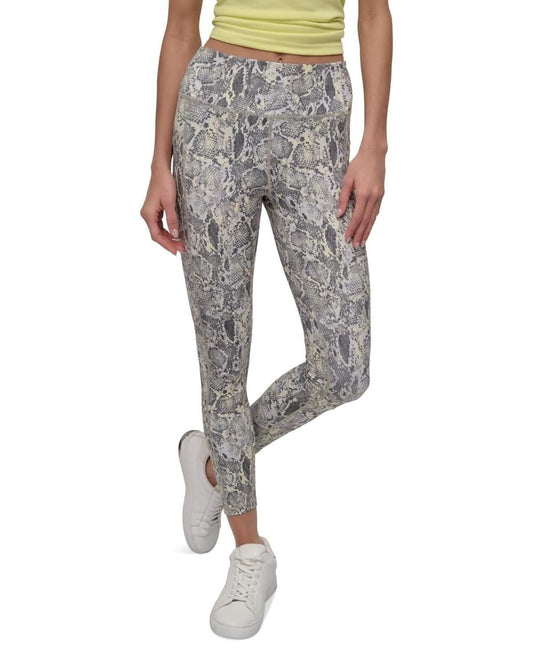 Dkny Sport Women's Printed High-Waist 7/8 Tights - Mystic Python Vintage Khaki