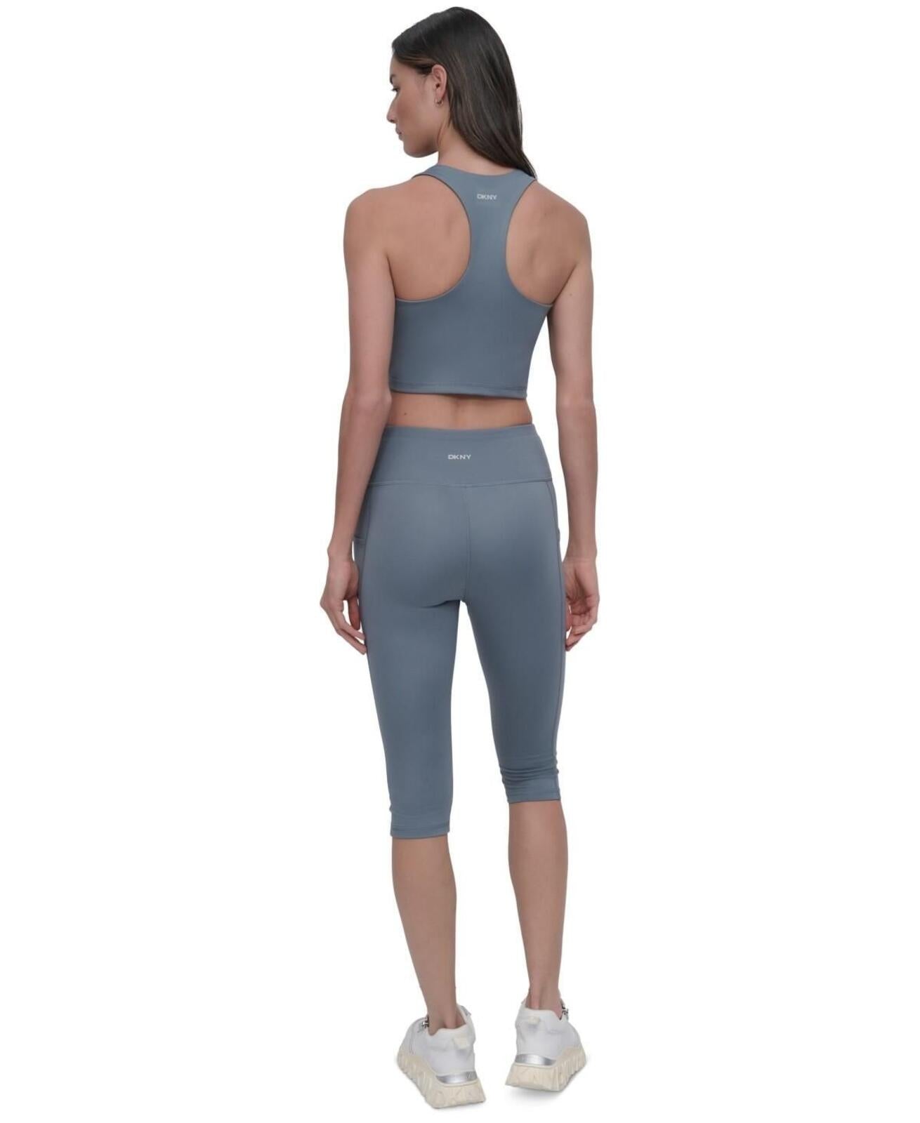 Dkny Sport Women's Balance Compression Cropped Tank Top - Blue Fog