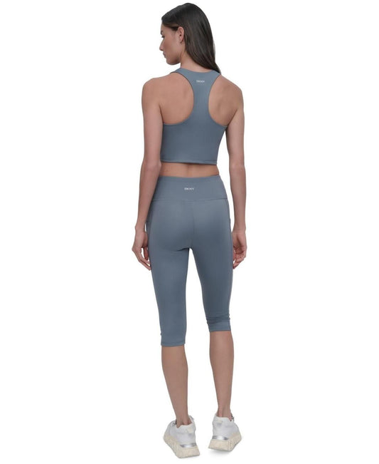 Dkny Sport Women's Balance Compression Cropped Tank Top - Blue Fog