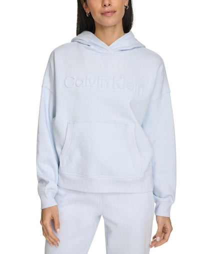 Calvin Klein Women's Fleece Embossed Logo Pullover Hoodie - Spray