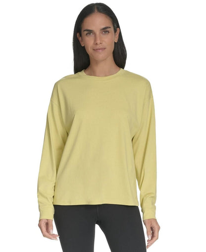 Calvin Klein Performance Women's Long-Sleeve Crewneck T-Shirt - Muted Lime