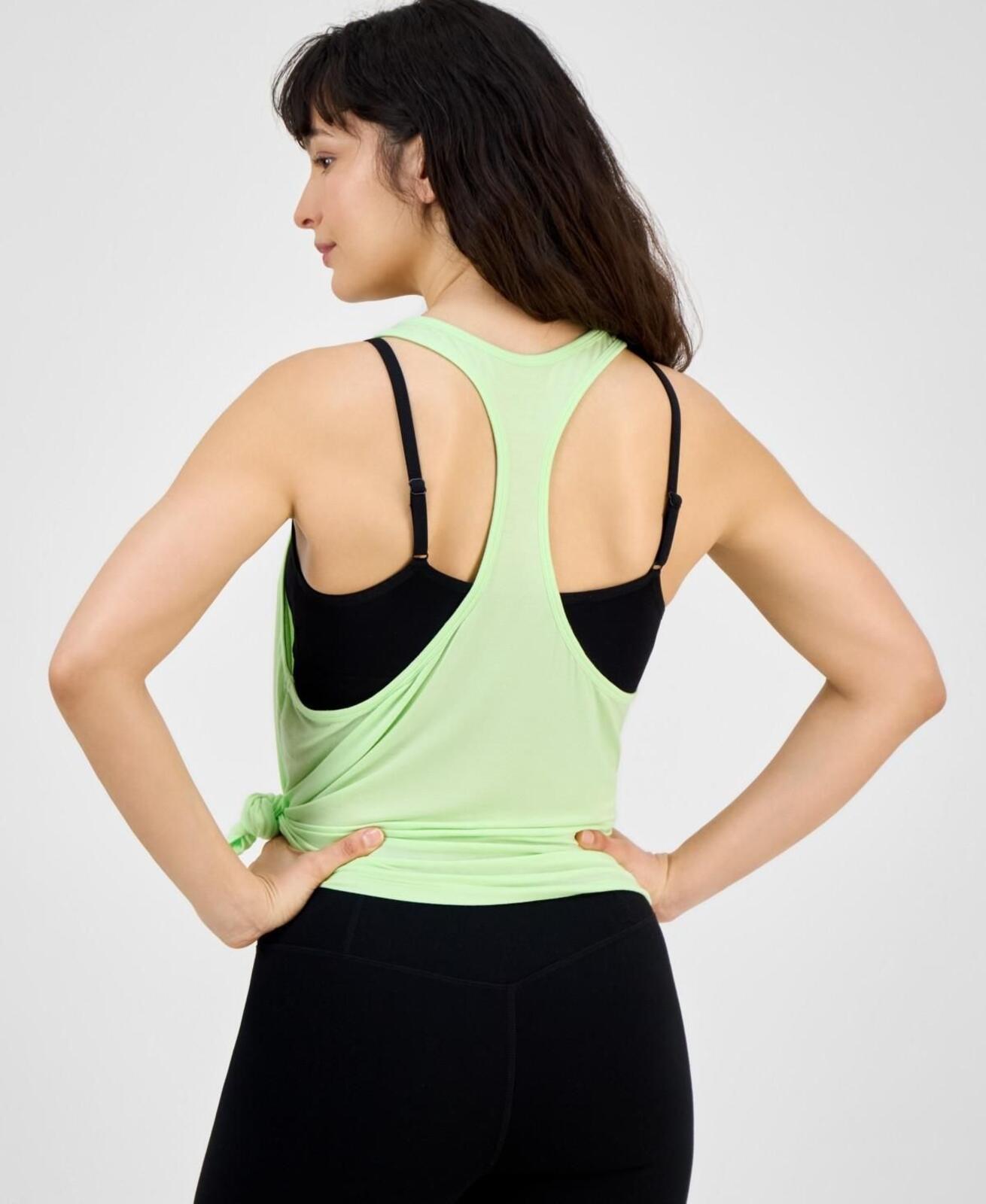 ID Ideology Women's Scoop-Neck Long Racerback Tank Top - Arctic Lime