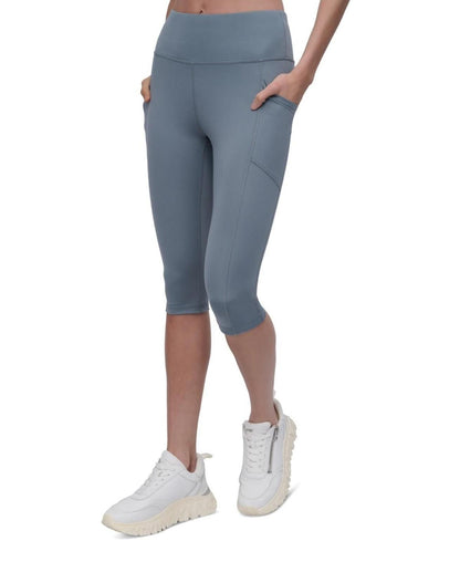 DKNY Sport Womens Capri Leggings Pant, Ash Blue - S