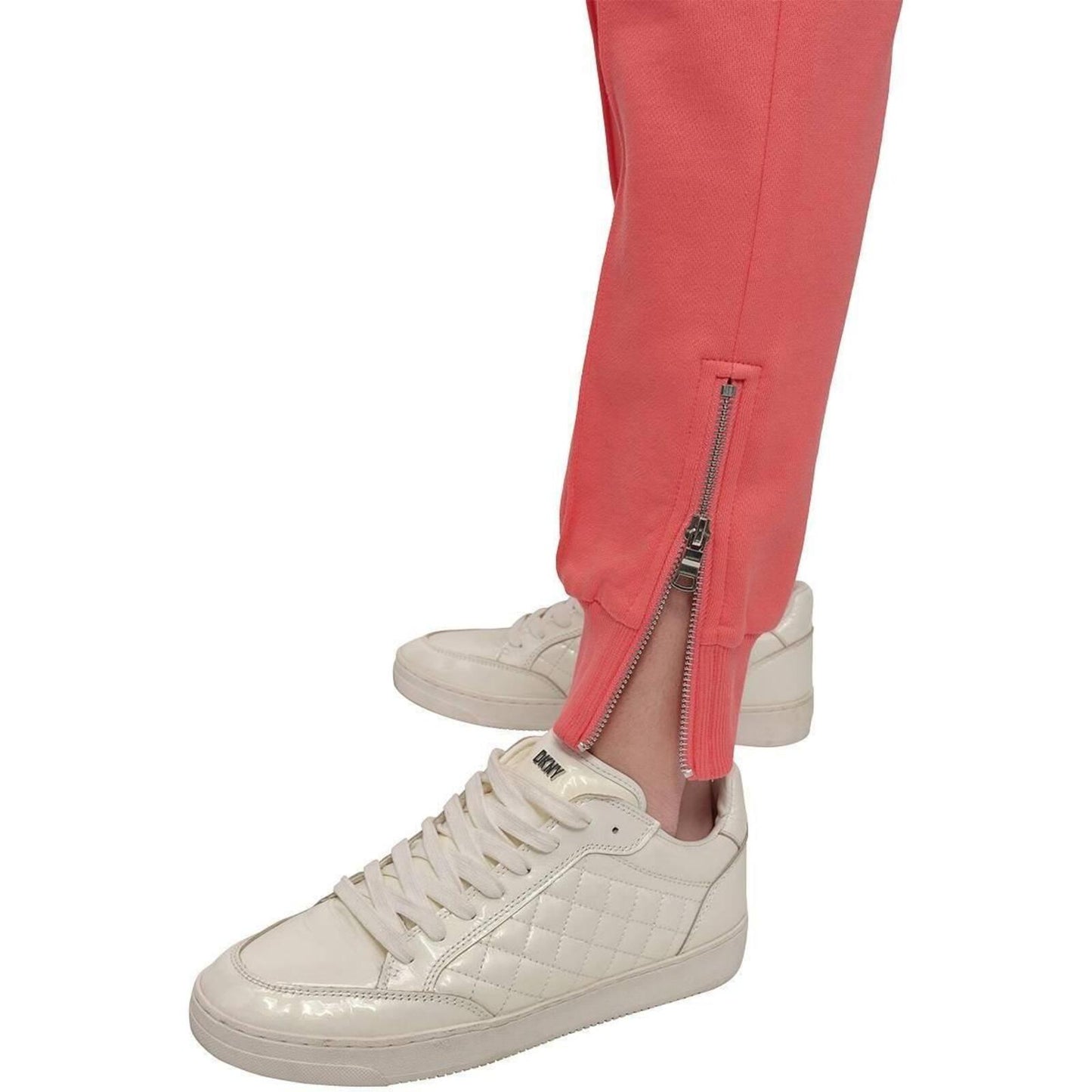 Dkny Sport Women's Zip-Cuff High-Rise Cotton Joggers - Coral Crush