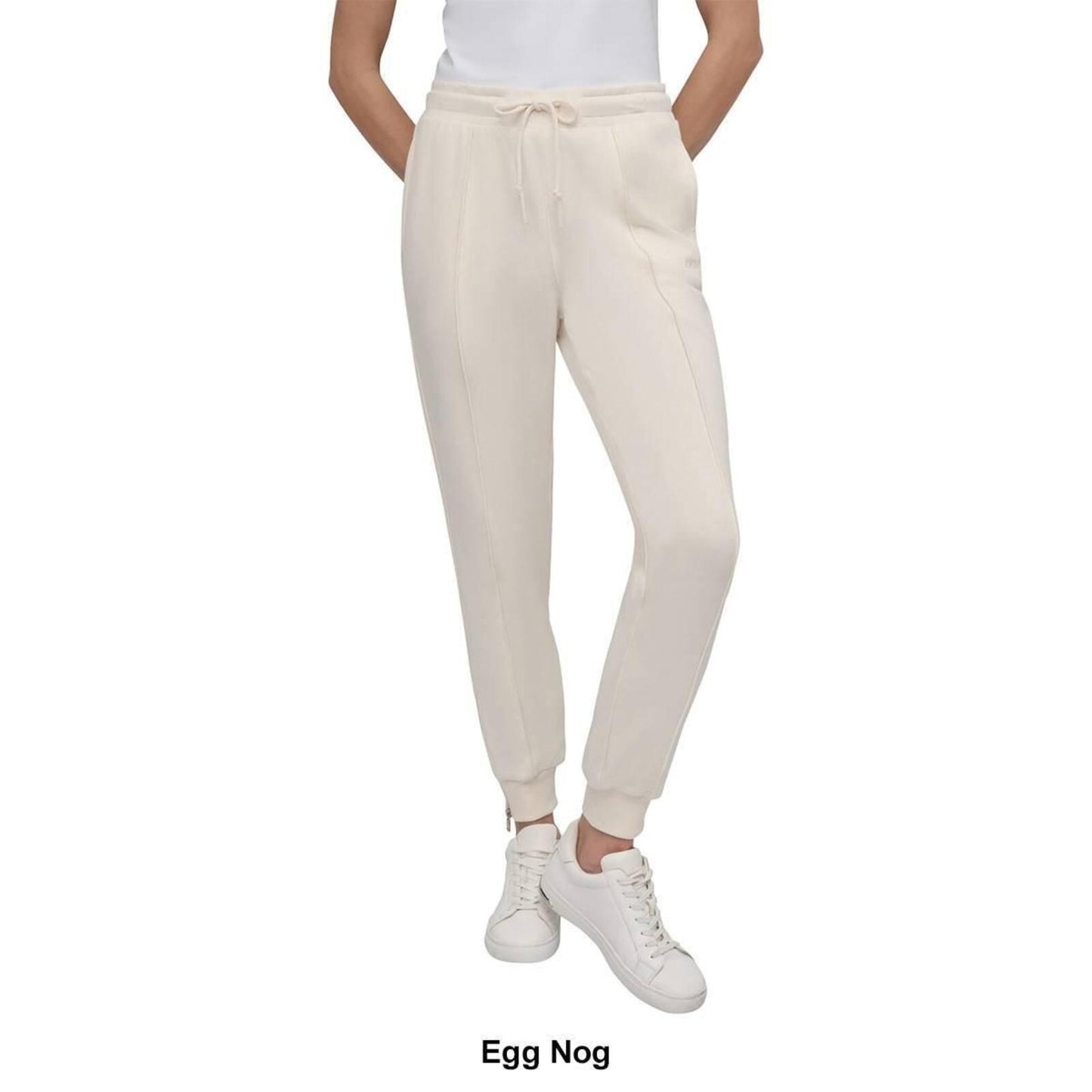 Dkny Sport Women's Zip-Cuff High-Rise Cotton Joggers - Coral Crush